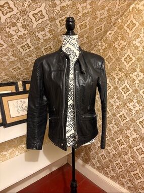 Vintage Bristol Black Genuine Leather Motorcycle Café Racer Jacket
